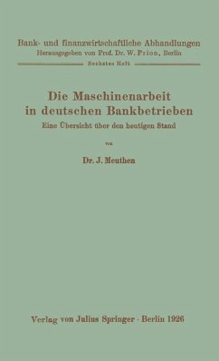Cover Die Maschinenarbeit in deutschen Bankbetrieben (eBook, PDF)