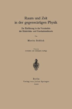 Raum und Zeit in der gegenwärtigen Physik (eBook, PDF) - Schlick, Moritz