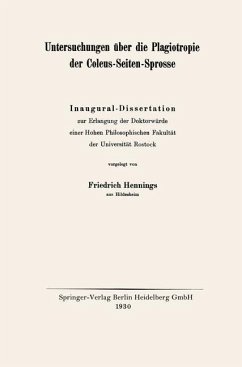 Untersuchungen über die Plagiotropie der Coleus-Seiten-Sprosse (eBook, PDF) - Hennings, Friedrich