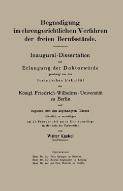 Begnadigung im ehrengerichtlichen Verfahren der freien Berufsstände (eBook, PDF) - Kaskel, Walter