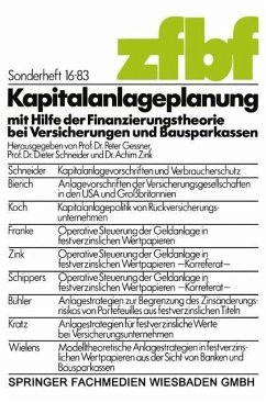Kapitalanlageplanung mit Hilfe der Finanzierungstheorie bei Versicherungen und Bausparkassen (eBook, PDF) - Gessner, Peter