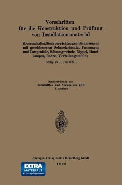 Vorschriften für die Konstruktion und Prüfung von Installationsmaterial (eBook, PDF) - Generalsekretariat Des Verbandes Deutscher Elektrotechniker