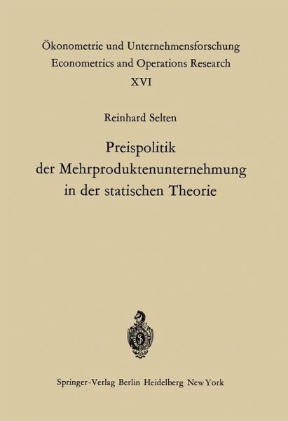 Preispolitik der Mehrproduktenunternehmung in der statischen Theorie (eBook, PDF)