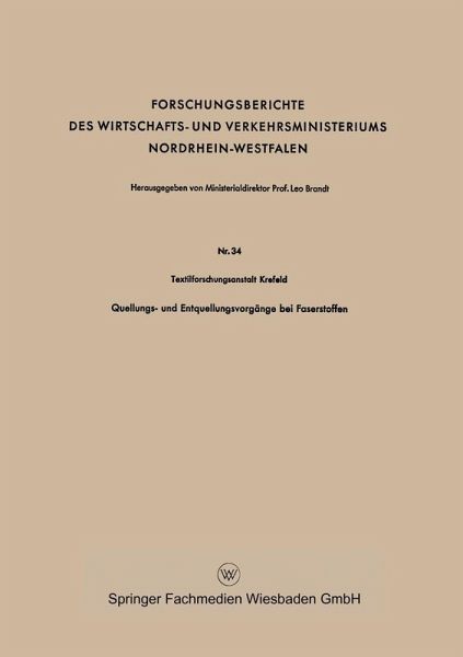 Quellungs- und Entquellungsvorgänge bei Faserstoffen (eBook, PDF)