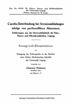 Cover Carotis-Unterbindung bei Arrosionsblutungen infolge von Peritonsillären Abszessen (eBook, PDF)
