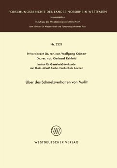 Über das Schmelzverhalten von Mullit (eBook, PDF) - Krönert, Wolfgang