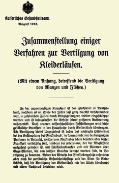 Cover Zusammenstellung einiger Verfahren zur Vertilgung von Kleiderläusen (eBook, PDF)