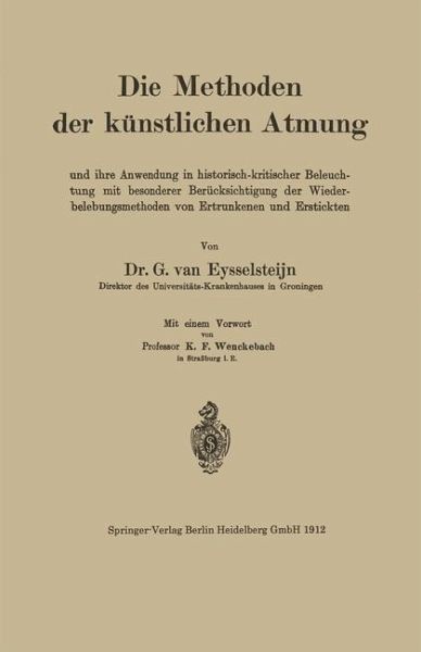 Die Methoden der künstlichen Atmung (eBook, PDF)
