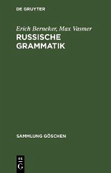 Russische Grammatik (eBook, PDF) - Berneker, Erich; Vasmer, Max