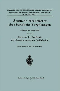 Cover Ärztliche Merkblätter über berufliche Vergiftungen (eBook, PDF)