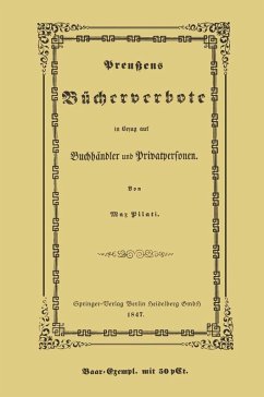 Cover Preußens Bücherverbote in Betreff der Privatpersonen und Buchhändler (eBook, PDF)