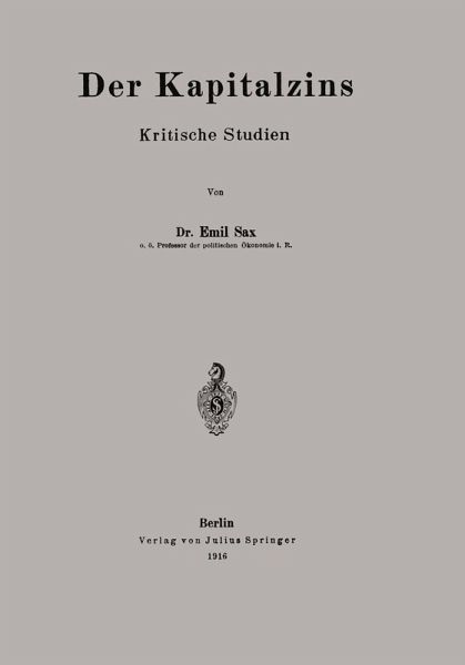 Der Kapitalzins (eBook, PDF)