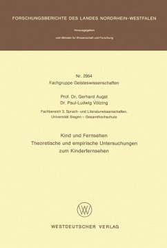 Kind und Fernsehen (eBook, PDF) - Augst, Gerhard