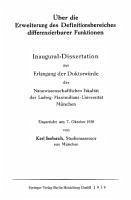 Cover Über die Erweiterung des Definitionsbereiches differenzierbarer Funktionen (eBook, PDF)