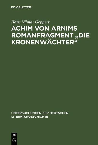Achim von Arnims Romanfragment 