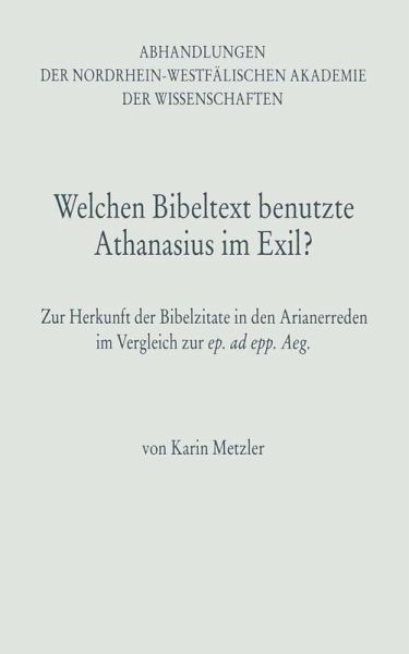 Welchen Bibeltext benutzte Athanasius im Exil? (eBook, PDF)