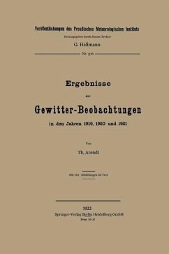 Cover Ergebnisse der Gewitter-Beobachtungen in den Jahren 1919, 1920 und 1921 (eBook, PDF)