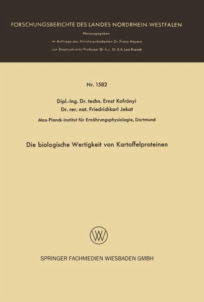 Die biologische Wertigkeit von Kartoffelproteinen (eBook, PDF)