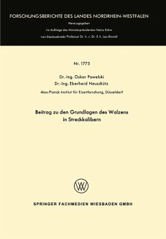 Beitrag zu den Grundlagen des Walzens in Streckkalibern (eBook, PDF) - Pawelski, Oskar