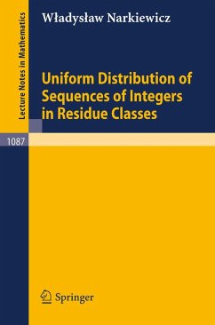 Uniform Distribution of Sequences of Integers in Residue Classes (eBook, PDF) - Narkiewicz, W.