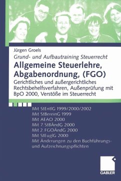 Cover Allgemeine Steuerlehre, Abgabenordnung, (FGO) (eBook, PDF)