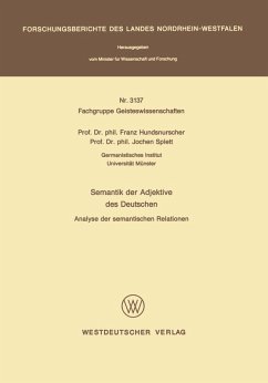 Semantik der Adjektive des Deutschen (eBook, PDF) - Hundsnurscher, Franz