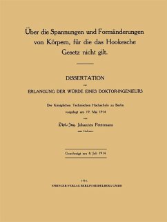 Cover Über die Spannungen und Formänderungen von Körpern, für die das Hookesche Gesetz nicht gilt (eBook, PDF)