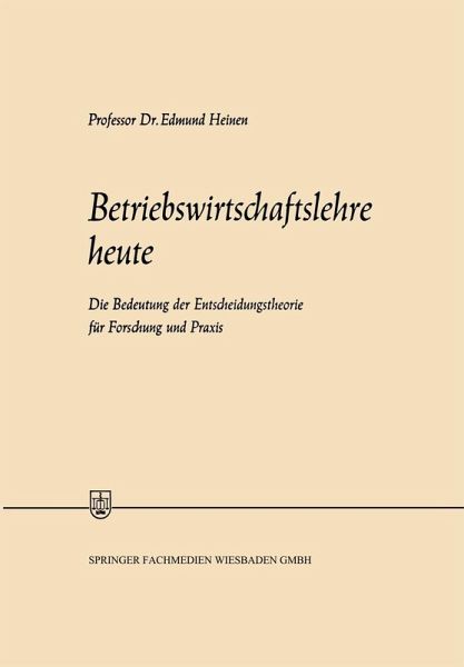 Betriebswirtschaftslehre heute (eBook, PDF)