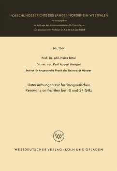 Untersuchungen zur ferrimagnetischen Resonanz an Ferriten bei 10 und 24 GHz (eBook, PDF) - Bittel, Heinz