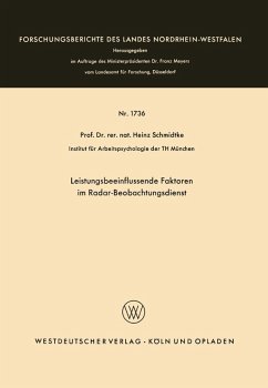 Cover Leistungsbeeinflussende Faktoren im Radar-Beobachtungsdienst (eBook, PDF)