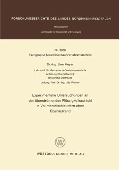 Cover Experimentelle Untersuchungen an der überströmenden Flüssigkeitsschicht in Vollmantelschleudern ohne Überlaufrand (eBook, PDF)