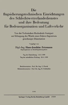 Die flugsicherungstechnischen Einrichtungen des Schlechtwetterlandedienstes und ihre Bedeutung für Bodenorganisation und Luftverkehr (eBook, PDF) - Zetzmann, Hans J.