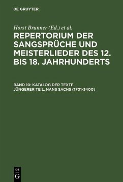 Katalog der Texte. Jüngerer Teil. Hans Sachs (1701-3400) (eBook, PDF)