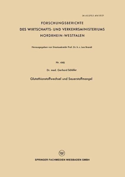 Glutathionstoffwechsel und Sauerstoffmangel (eBook, PDF)