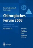 Chirurgisches Forum 2003 für experimentelle und klinische Forschung (eBook, PDF)