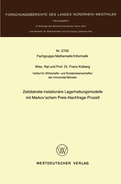 Zeitdiskrete instationäre Lagerhaltungsmodelle mit Markov'schem Preis-Nachfrage-Prozeß (eBook, PDF) - Kolberg, Franz