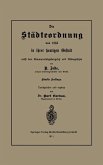 Die Städteordnung von 1853 in ihrer heutigen Gestalt nebst dem Kommunalabgabengesetz und Nebengesetzen (eBook, PDF)