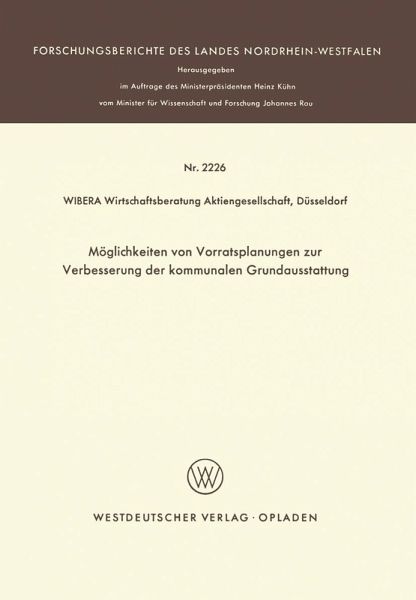 Möglichkeiten von Vorratsplanungen zur Verbesserung der kommunalen Grundausstattung (eBook, PDF)