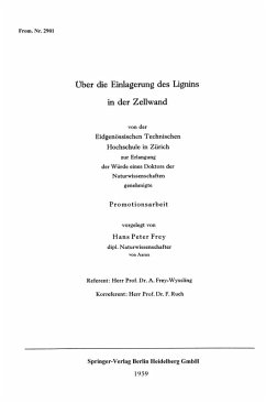 Über die Einlagerung des Lignins in der Zellwand (eBook, PDF) - Frey, Hans Peter