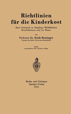 Richtlinien für die Kinderkost (eBook, PDF) - Rominger, Erich