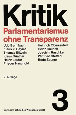 Parlamentarismus ohne Transparenz (eBook, PDF) - Steffani, Winfried