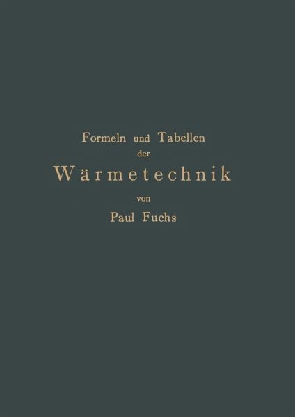 Formeln und Tabellen der Wärmetechnik (eBook, PDF)