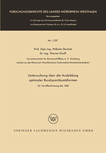 Untersuchung über die Ausbildung optimaler Rundspantbootsformen (eBook, PDF)