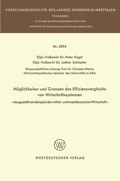 Möglichkeit und Grenzen des Effizienzvergleichs von Wirtschaftssystemen (eBook, PDF) - Engst, Peter