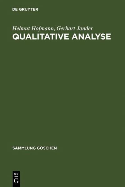 Qualitative Analyse (eBook, PDF) Qualitative Analyse (eBook, PDF)