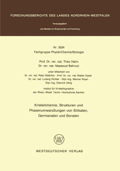 Kristallchemie, Strukturen und Phasenumwandlungen von Silikaten, Germanaten und Boraten (eBook, PDF) - Hahn, Theo