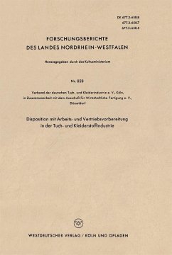 Disposition mit Arbeits- und Vertriebsvorbereitung in der Tuch- und Kleiderstoffindustrie (eBook, PDF) - Loparo, Kenneth A.