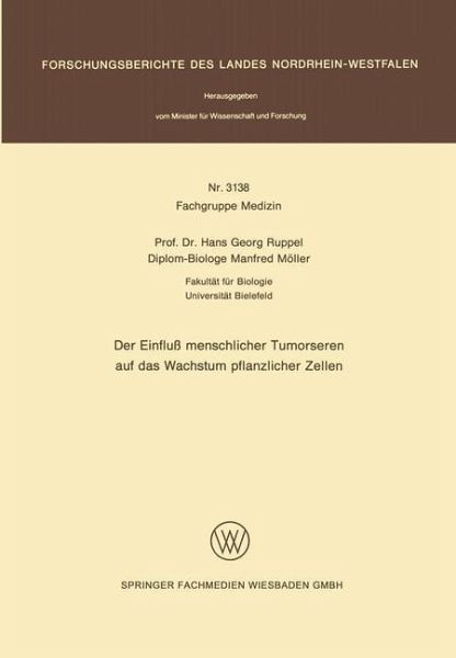 Der Einfluß menschlicher Tumorseren auf das Wachstum pflanzlicher Zellen (eBook, PDF)