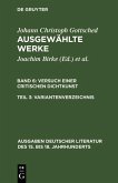 Versuch einer Critischen Dichtkunst. Variantenverzeichnis (eBook, PDF)
