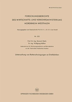 Untersuchung von Ratterschwingungen an Drehbänken (eBook, PDF) - Opitz, Herwart